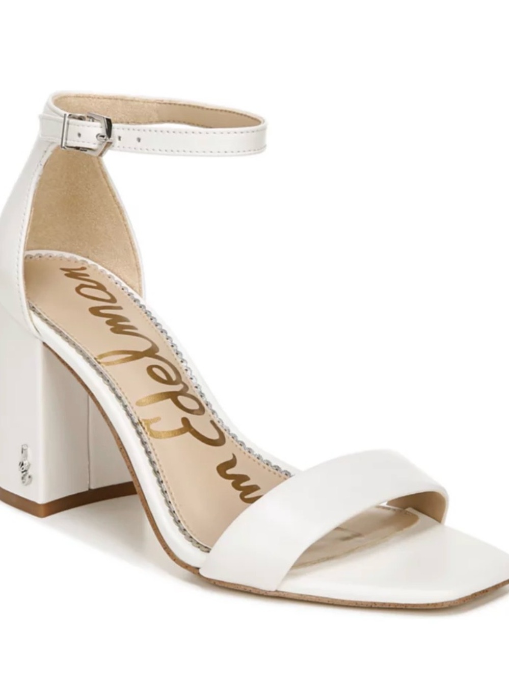 Sam Edelman White Ankle-Strap Block Heel Sandal Sz 10.5